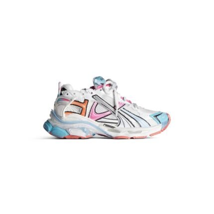 WOMEN'S RUNNER SNEAKER IN WHITE/BLUE/PINK/ORANGE